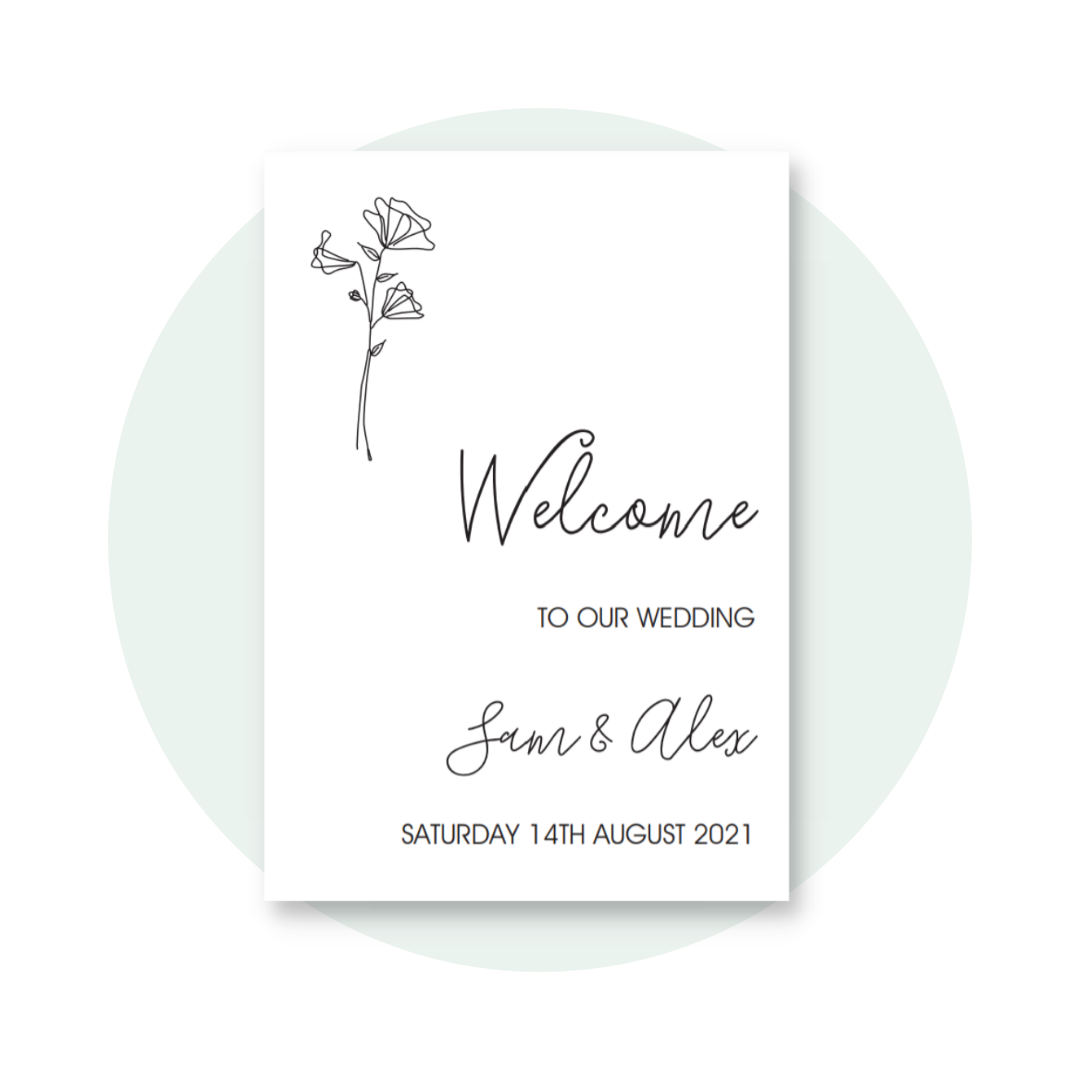 Naomi Welcome Sign in White
